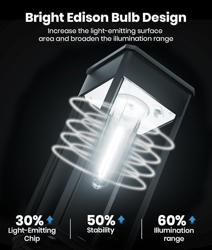SUPER BRIGHT Solar Pathway Lights Outdoor, 8 Pack Solar Lights Outdoor, Auto On/Off, IP65 Waterproof Solar Garden Lights Solar Powered Landscape Lighting for Yard Patio Walkway Driveway Pathway