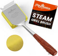 Grill Brush for Outdoor Grill, Bristle Free Grill Brush with Scraper | Safe Steam Grill Cleaner for BBQ&Griddle, Long Rosewood Handle Reaches Corners,for Porcelain,Cast Iron&Stainless Steel Grates