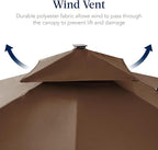 Best Choice Products 12x12ft LED Cantilever Patio Umbrella w/Base Included & 360° Rotation, Large Solar Offset Hanging Outdoor Sun Shade for Deck, Backyard Table w/Stand & Lights – Brown