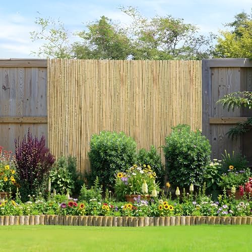vevor natural rolled bamboo fence, eco-friendly privacy screen, view 9