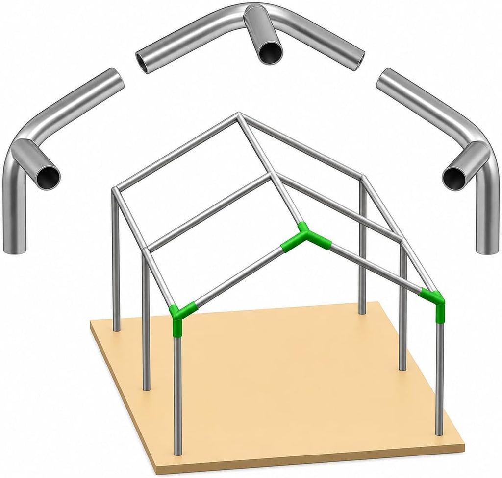 canopy fittings 1-3/8" high peak connectors 3 way, main product view