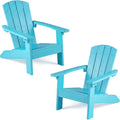 GIANTEX Kids Adirondack Chair Set of 2 for Age 3-8, Turquoise | All-Weather HIPS Children's Outdoor Chair w/Ergonomic Design, Toddler Lawn Chairs, Kids Beach Chair for Garden Patio Backyard