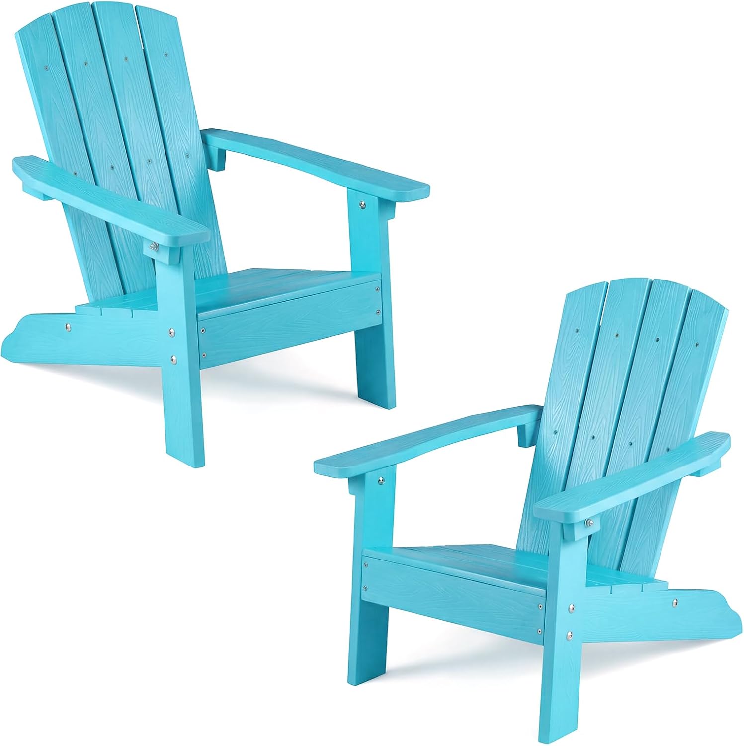 GIANTEX Kids Adirondack Chair Set of 2 for Age 3-8, Turquoise | All-Weather HIPS Children's Outdoor Chair w/Ergonomic Design, Toddler Lawn Chairs, Kids Beach Chair for Garden Patio Backyard