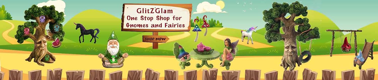 GlitZGlam Rocker Gnome 'George' This Gnome Will Rock Your Fairy Garden and Garden Gnomes 10 Inches Tall