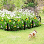 butterfly decorative garden fence metal butterfly flower design, close-up detail