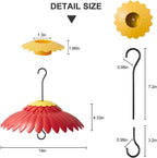 Beserie Squirrel Baffle Hummingbird Feeder Shade Cover Dome Shield Hang from Bird Feeders for Outdoors Squirrel Proof Protect Feed Red Yellow Attract Hummingbirds Moat Proof-14inch(Red)