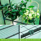 ohuhu greenhouse for outdoors with screen windows+greenhouse repair, close-up detail