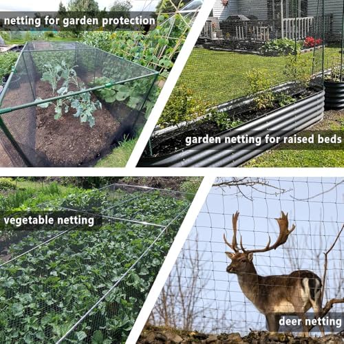 poyee 7.5x100ft deer fence netting, 1/2-inch square mesh, front angle view