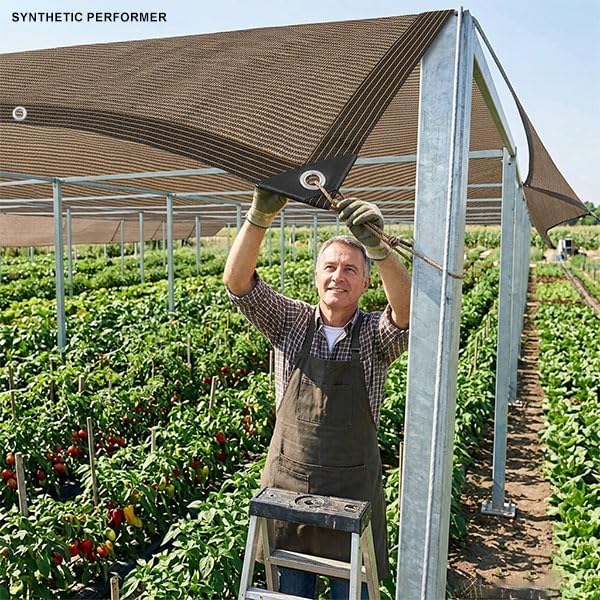 70% uv shade cloth 20x30ft-breathable hdpe mesh sun, front angle view