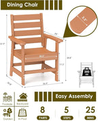 GREENVINES Outdoor Dining Chair | HDPE | Patio Chairs | All-Weather | Teak