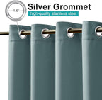 NICETOWN 2 Panels Greyish Blue Outdoor Curtains for Patio Waterproof, Sunlight Block Rustproof Grommet Top & Bottom Windbreak Thick Enough Keep Sun/Rain Out for Deck, W52 x L108, 2 Panels