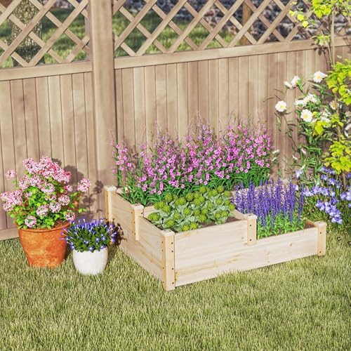 giantex raised garden bed, wood planter box for, view 9