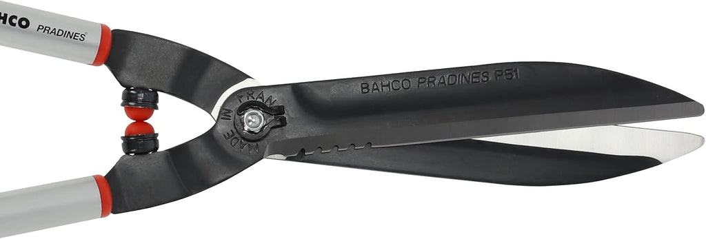 Bahco BAHP51-SL Professional Hedge Shears, 22.5" Length, 3/8" Cut Capacity | Fully Hardened Partly Serrated Blade, Aluminum Handles, Comfort Grips, Shock Absorbers, Bolt Lock, Controlled Hedge Trimming