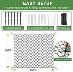 dqs bird netting 50' x 50', 2.4" square, close-up detail