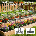 98ft 1/2" drip irrigation system kit with water shown in use