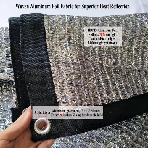 70% 12x25 ft aluminet shade cloth for car, close-up detail