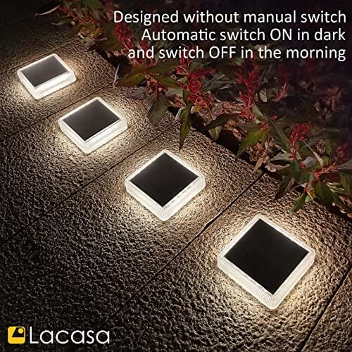 lacasa solar deck lights, 4 pack 30lm led, front angle view