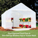 king canopy greenhouse 10-ft by 10-ft, 1 3/8-in showing dimensions