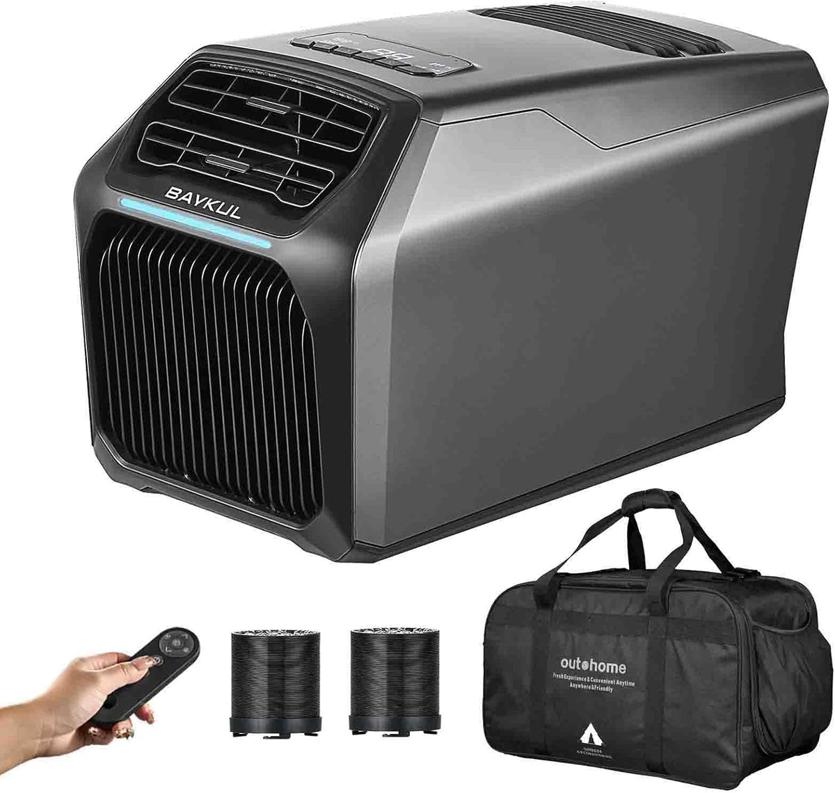 baykul portable camping air conditioner & heater, 6-in-1, main product view