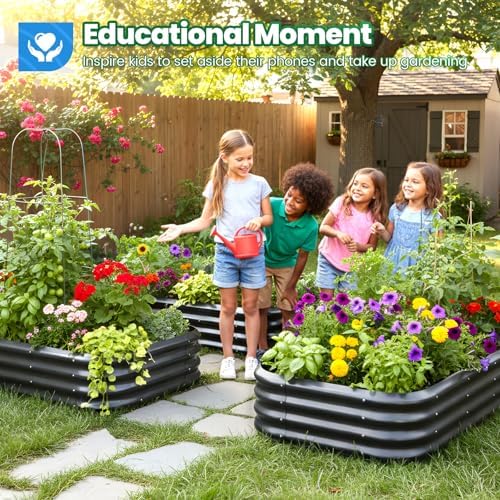 quictent galvanized oval raised garden bed kit, 6x3x1, close-up detail