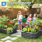 quictent galvanized oval raised garden bed kit, 6x3x1, close-up detail