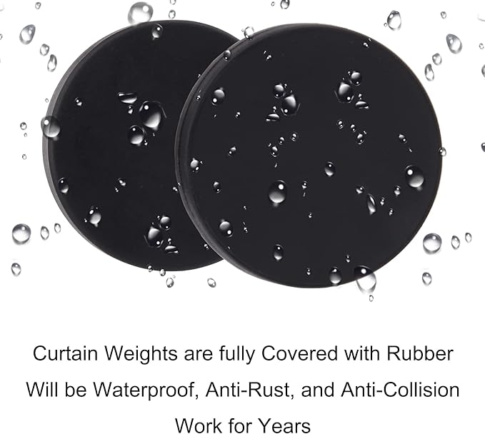 Magnetic Shower Curtain Weights, Rubber Covered Heavy Duty Weights, Prevent Curtain Liner from Blowing Around, Work for Drapery, Tablecloth, Flag, Outdoor Curtain 5 Pairs(Pack of 10)