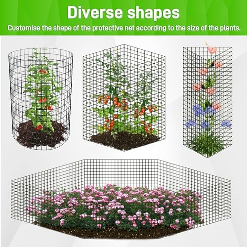 13.8x12 inch plant protector, wire garden cages with showing dimensions