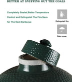 Ceramic Grill Top Compatible with Medium Large and XLarge Big Green Egg,Dual Function Ceramic Grill Top Cap,Kamado Accessories Charcoal Grill Top Parts Replacement for Easy Grasp and Anti-Hot