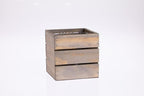 Wood Planter Box with Wine Crate Styled, 5 Inch Square, Rustic Barn Wood, Plastic Liner, Wedding Flowers Holder, Home and Venue Decor, (5x5 Wine Crate Set of 4)