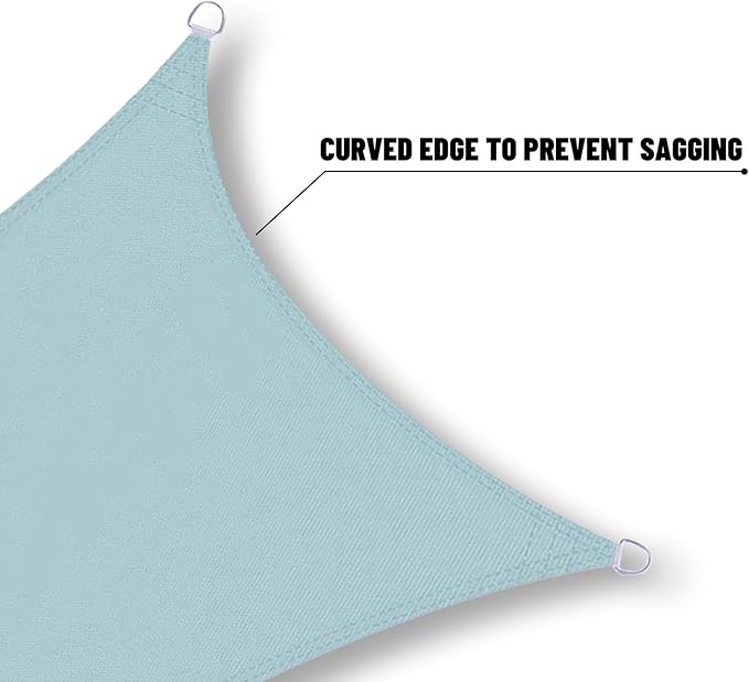 SUNNY GUARD Waterproof Sun Shade Sail 7' x 13' Sky Blue Rectangle UV Block Sunshade for Backyard Yard Deck Patio Garden Outdoor Activities and Facility(We Make Custom Size)