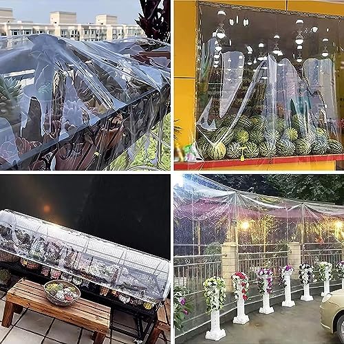 lc&qs clear tarps heavy duty pvc, transparent tarp, front angle view