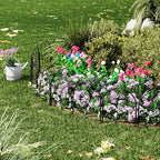 garvee decorative garden fence panels 4-pack, 20"x26" black, front angle view