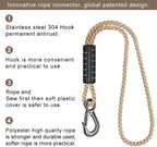 2Pcs 19" Tree Swing Rope Tree Swing Strap for Hanging Hammock | 2500LBs Capacity Swing Extender Rope with Hook Hanging Chair Strap for Swing chair, Tree Branch, Tree Swing Seat