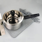 Stainless Steel Milk Pot Auxiliary Food Add Thick Compound Bottom Prevent Hot Single Handle