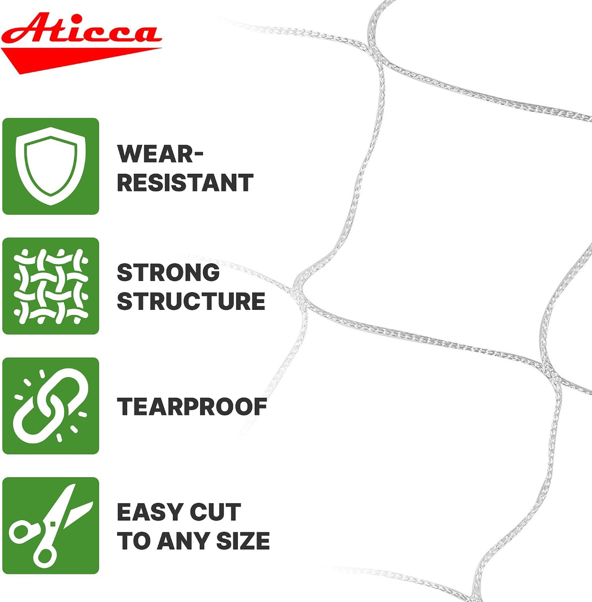 aticca 6.5x350 ft heavy duty trellis netting, 6-inch, close-up detail