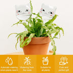 KiKiHeim Plant Watering Globes Self Watering Planter Insert Glass Spikes, Hand Blown Clear Automatic Water Bulbs for Outdoor&Indoor Plants, 6.4oz/190ml Capacity, 3 Cats