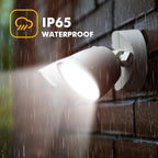 LUTEC 6222W-D2D 3500 Lumen 32 Watt Dusk to Dawn Dual-Head Flood Light Outdoor Waterproof Exterior Security Wall Light, Full Metal Design Floodlight for Patio, Garden, Yard-White
