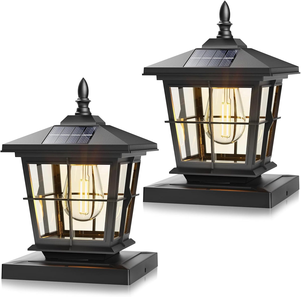 niorsun 4x4 post solar lights with 3 color, main product view