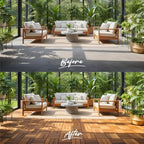 acacia wood interlocking deck tiles, patio & backyard, view 12