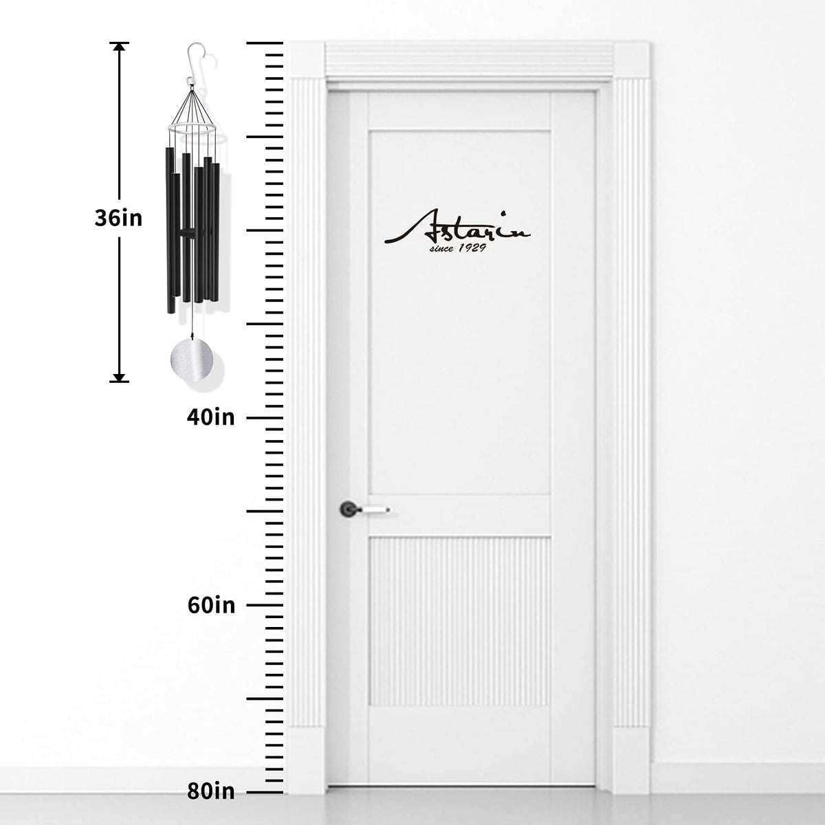 astarin wind chimes outdoor large deep tone, close-up detail