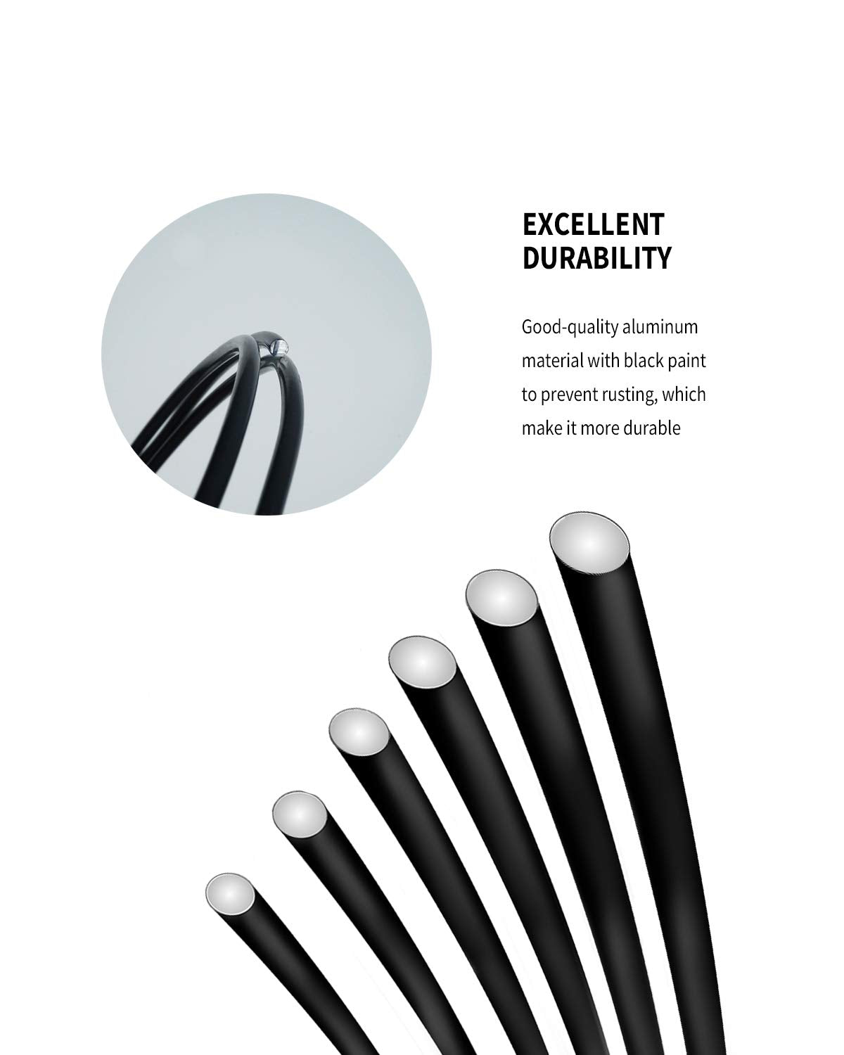 6Pcs Bonsai Wire, 6 Sizes of 1mm, 1.5mm, 2mm, 2.5mm, 3mm, 4mm Black Aluminum Wire, Total 152 Feet Bonsai Tool Kitfor Bonzai Trees Indoor
