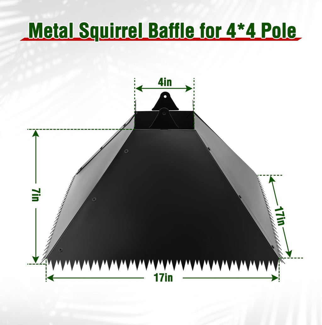 Metal Squirrel Baffle for 4x4 Post,Outdoor Squirrel Guard for Wooden Trunk Pole