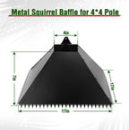 Metal Squirrel Baffle for 4x4 Post,Outdoor Squirrel Guard for Wooden Trunk Pole