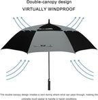 G4Free 47/54/62/68/72 Inch Automatic Open Golf Umbrella Oversize Extra Large Double Canopy Vented Windproof Waterproof Stick Umbrellas