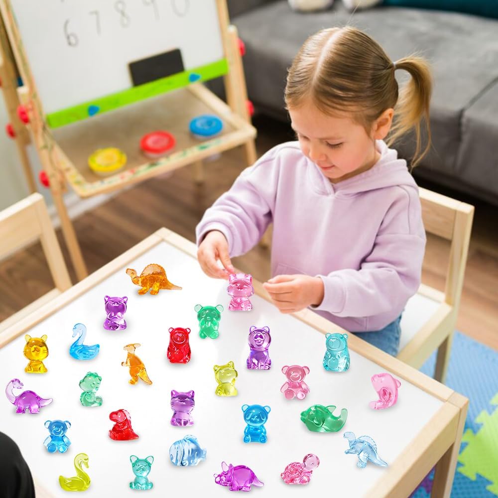 DIYDEC 180Pcs Mini Resin Animal 50 Styles Tiny Resin Figurines to Hide | Small Plastic Figurines for Vase Fillers Micro Dollhouse Aquarium Decorations