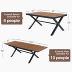 Grand patio 11-Piece Outdoor Dining Set, 10 Leather-Look Wicker Blue Swivel Patio Chairs & 1 Extendable Rectangular Dining Table, Brown