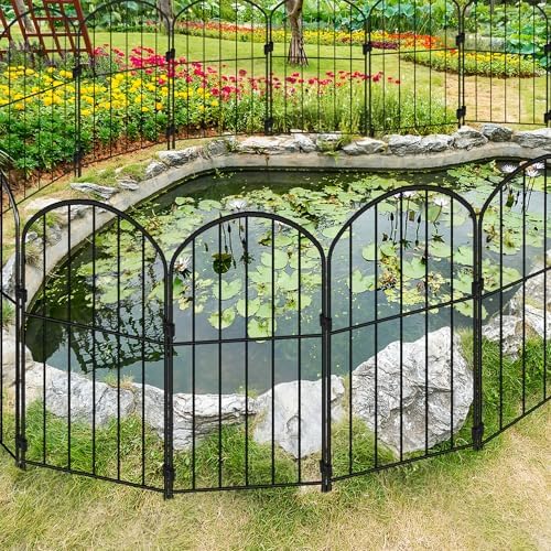 decorative garden fence 24in (h) x 21ft (l), front angle view