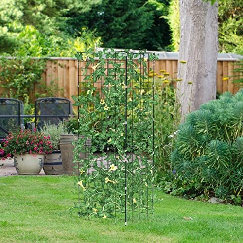 giantex 16 panels cucumber trellis, a-frame garden trellis, front angle view