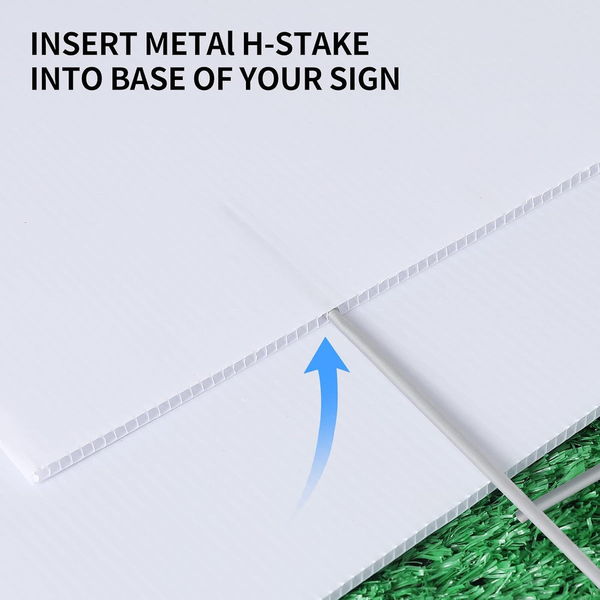18 x 12 inches blank yard signs, close-up detail