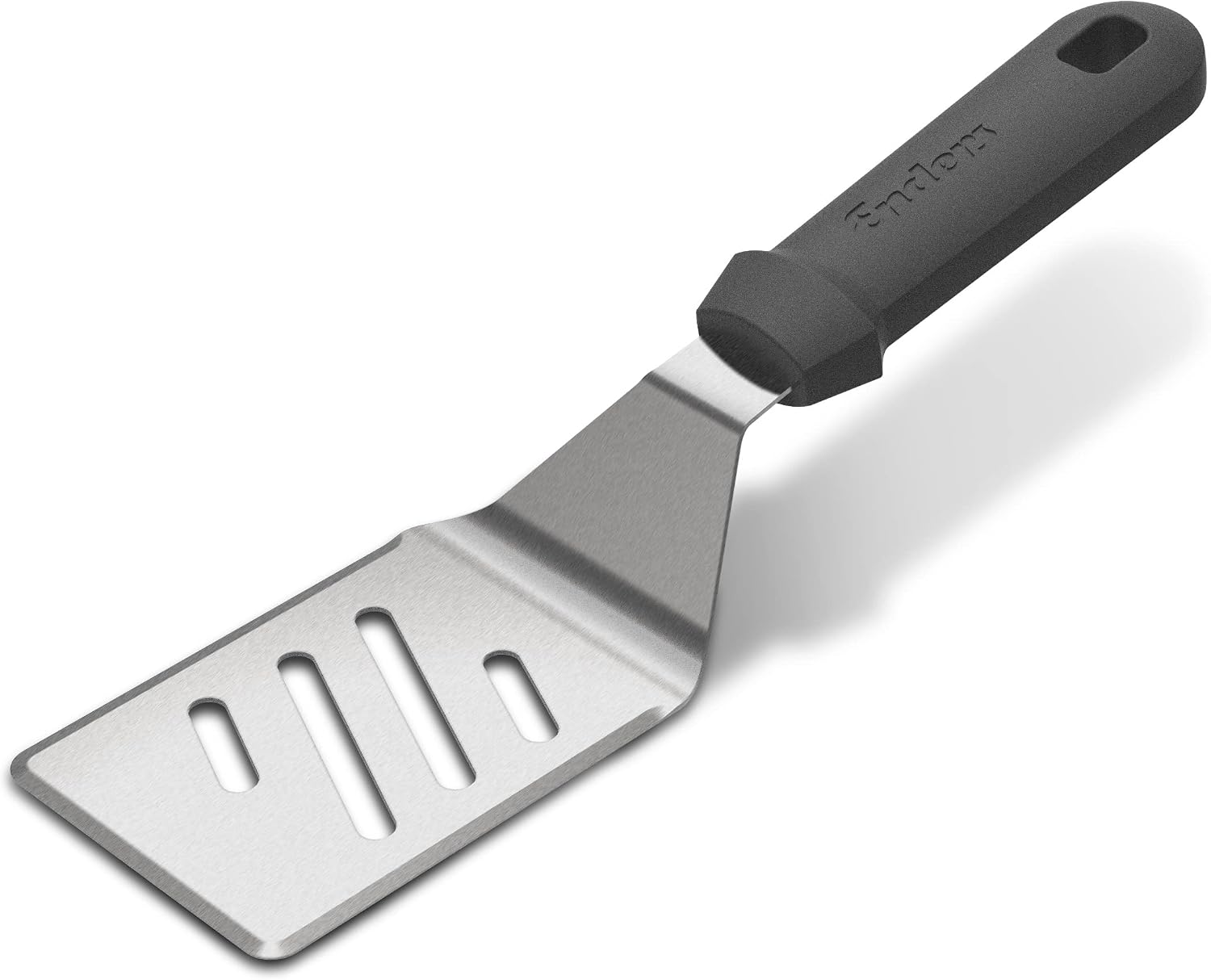 Enders® Short Handle Stainless Steel Spatula Ergonomic Handle for Easy and Gentle Turning of Grilled Food BBQ Accessories #8784 Black/Stainless Steel Colour